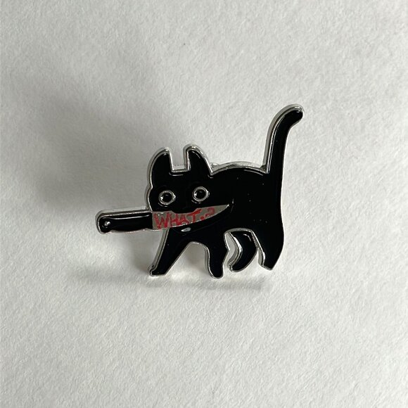 *♪ Naughty Black Cat Kitty Enamel Pin *♪ - Picture 1 of 4